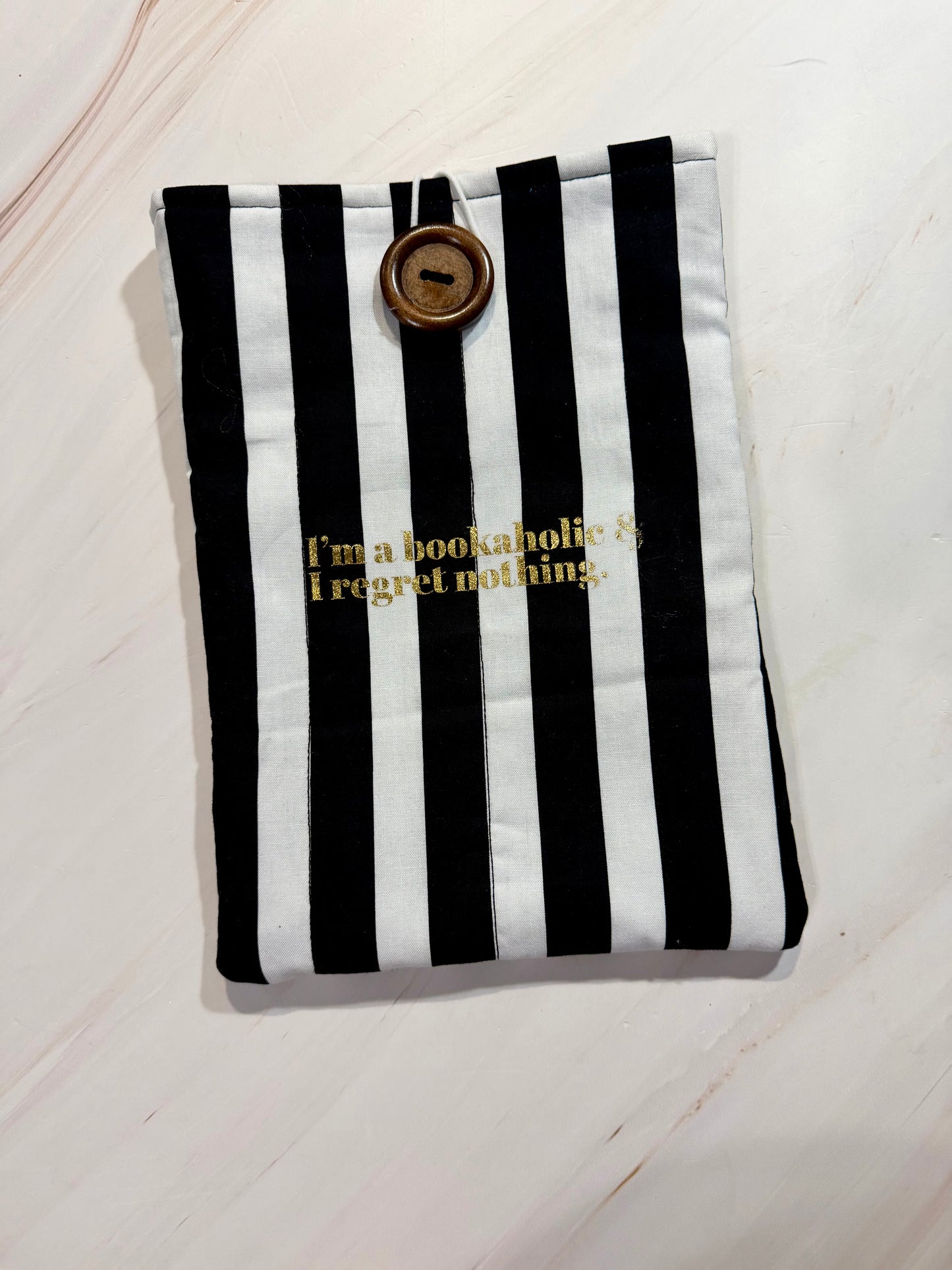 Black and White Stripes Gold Polka Dots